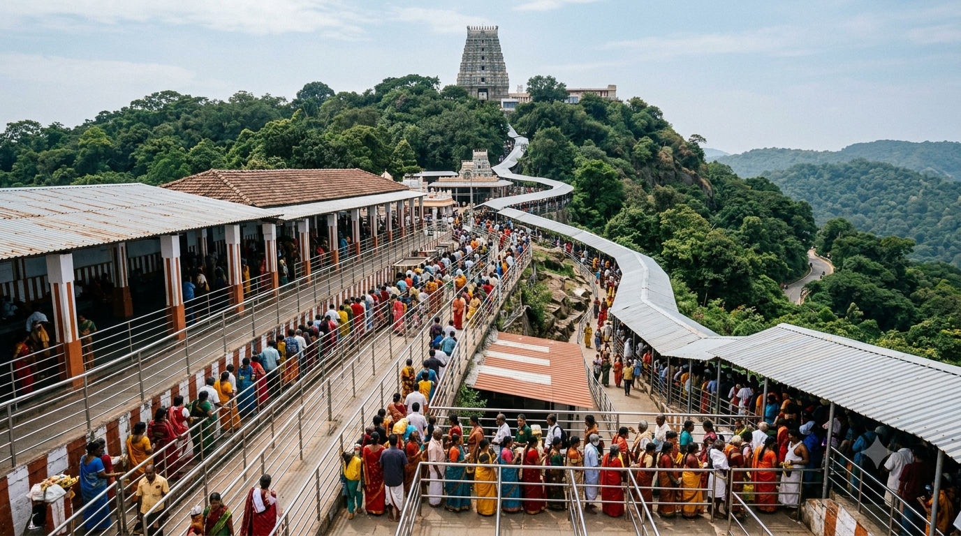 Tirumala darshan crowd today: pilgrims in the Vaikuntam Queue Complex lines