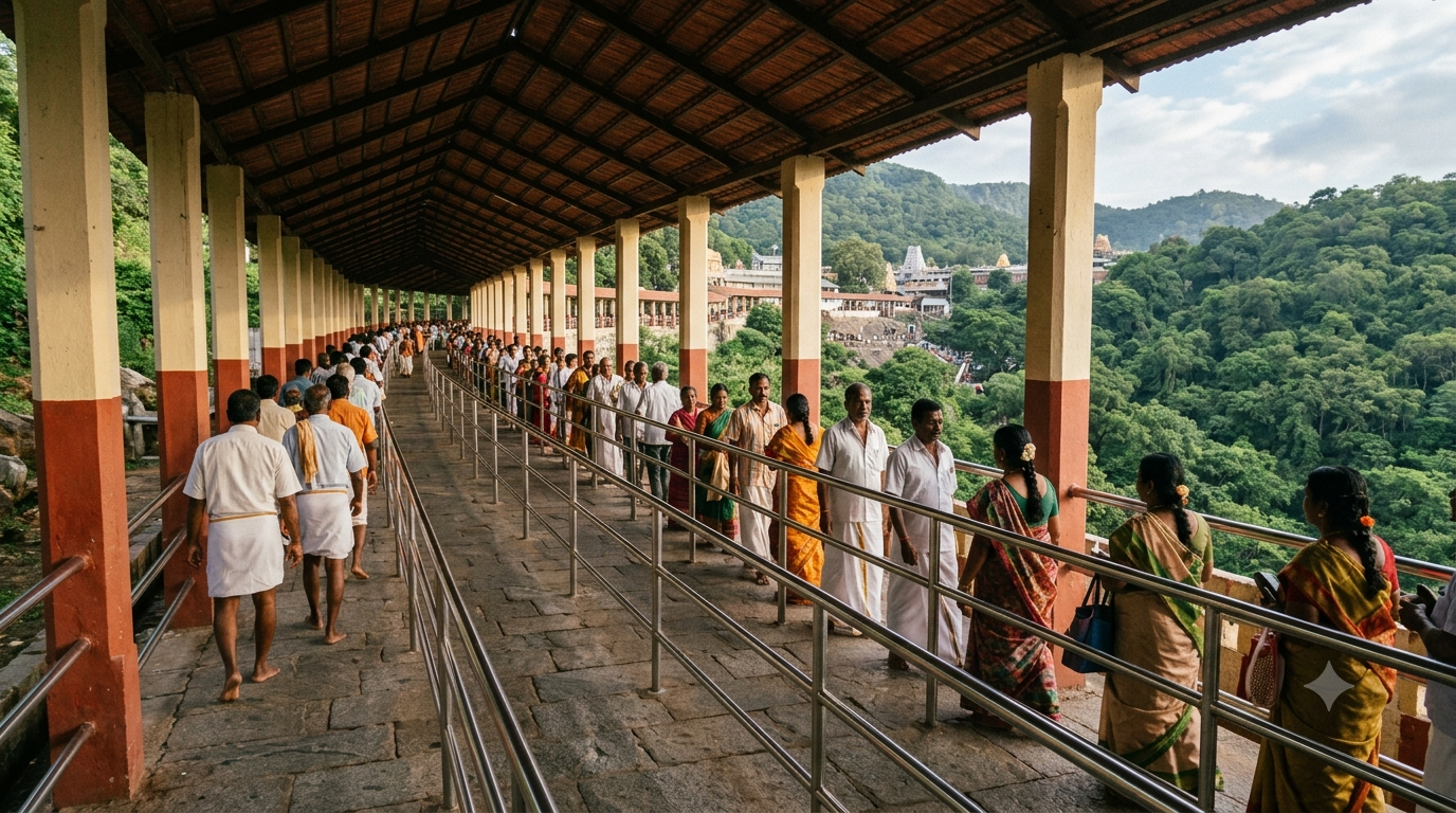 Tirumala Rs 300 ticket holders in the Special Entry Darshan queue at Tirumala