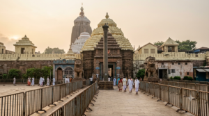 Jagannath Temple online darshan queue at the Singhadwara Lion's Gate entrance, Puri, Odisha
