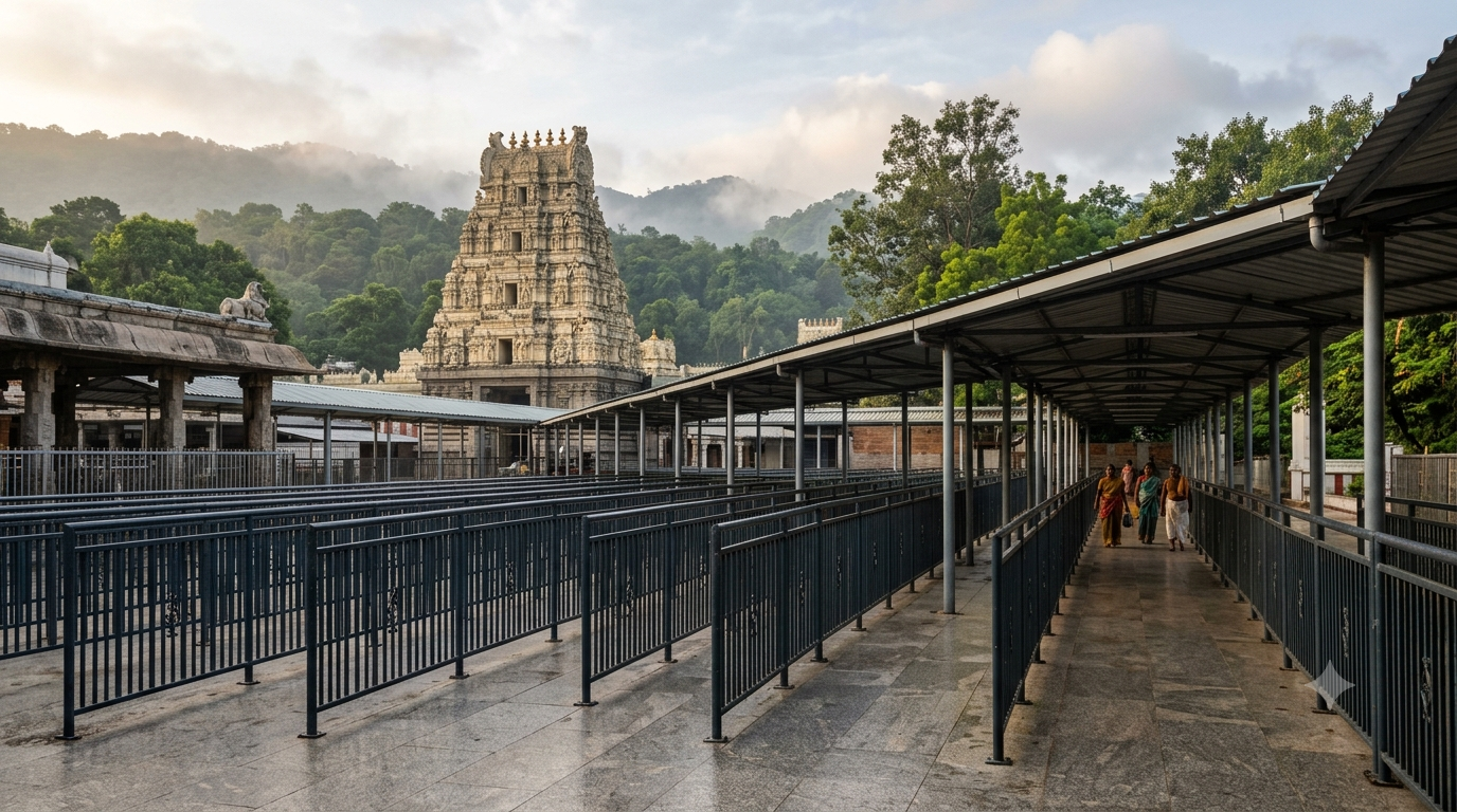 Tirumala pregnant ladies darshan special entry queue walkway at the hill temple
