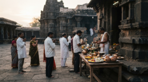Kolhapur Mahalakshmi Temple Abhishekam devotees arriving for morning pooja