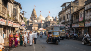 Kolhapur Mahalaxmi temple route by railway station and road