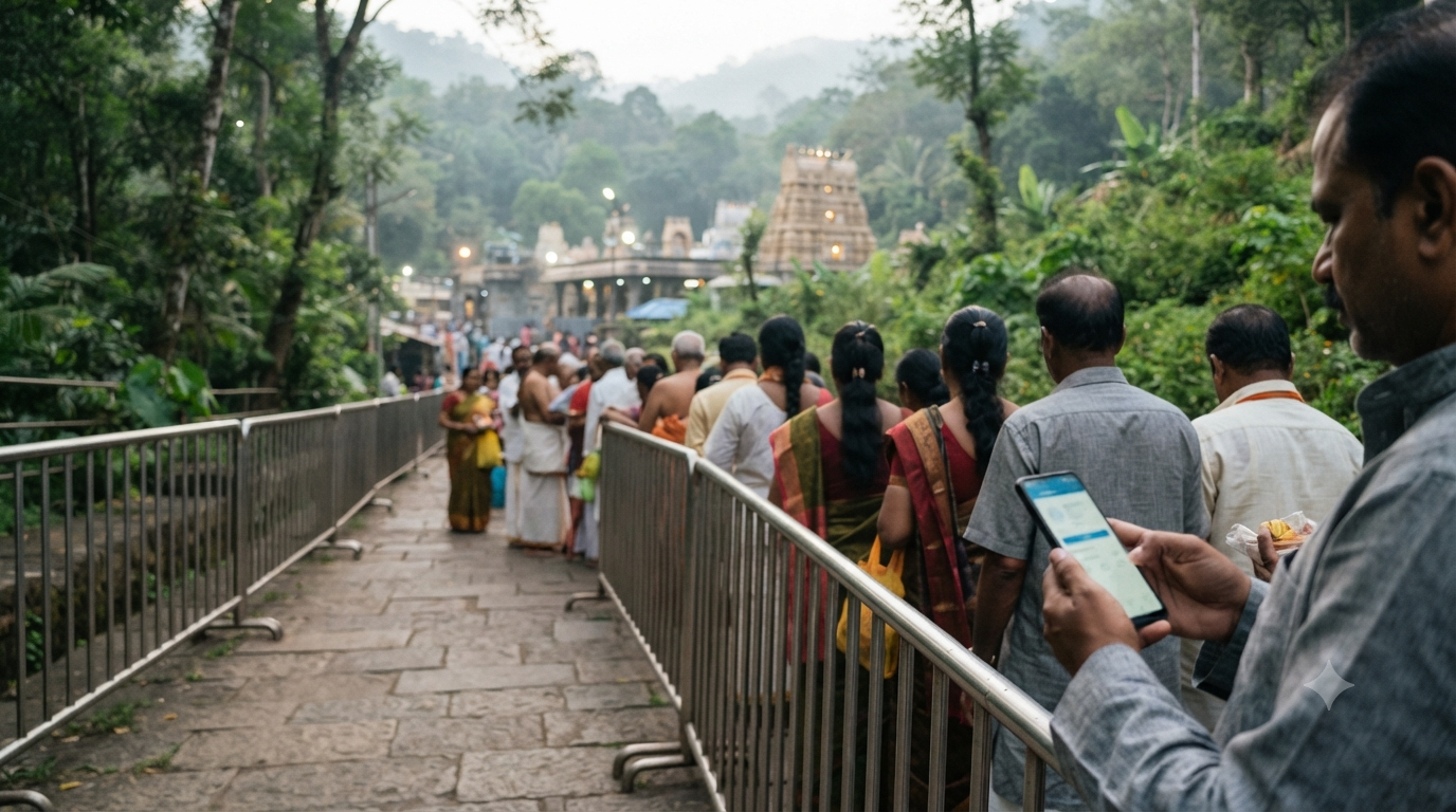 Srisailam Temple Abhishekam booking confirmation and pilgrim seva queue