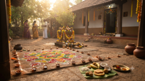 Deepavali Balipadyami 2026 Karnataka morning puja with lamps and rangoli