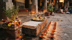 Karthika Masam 2026 calendar with Telugu panchang and deepam lamps