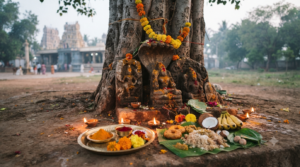 Nagula Chavithi 2026 in Telangana puja with lamps, flowers and Naga shrine