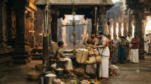 Tirumala Thulabharam traditional weighing balance used for a devotional offering