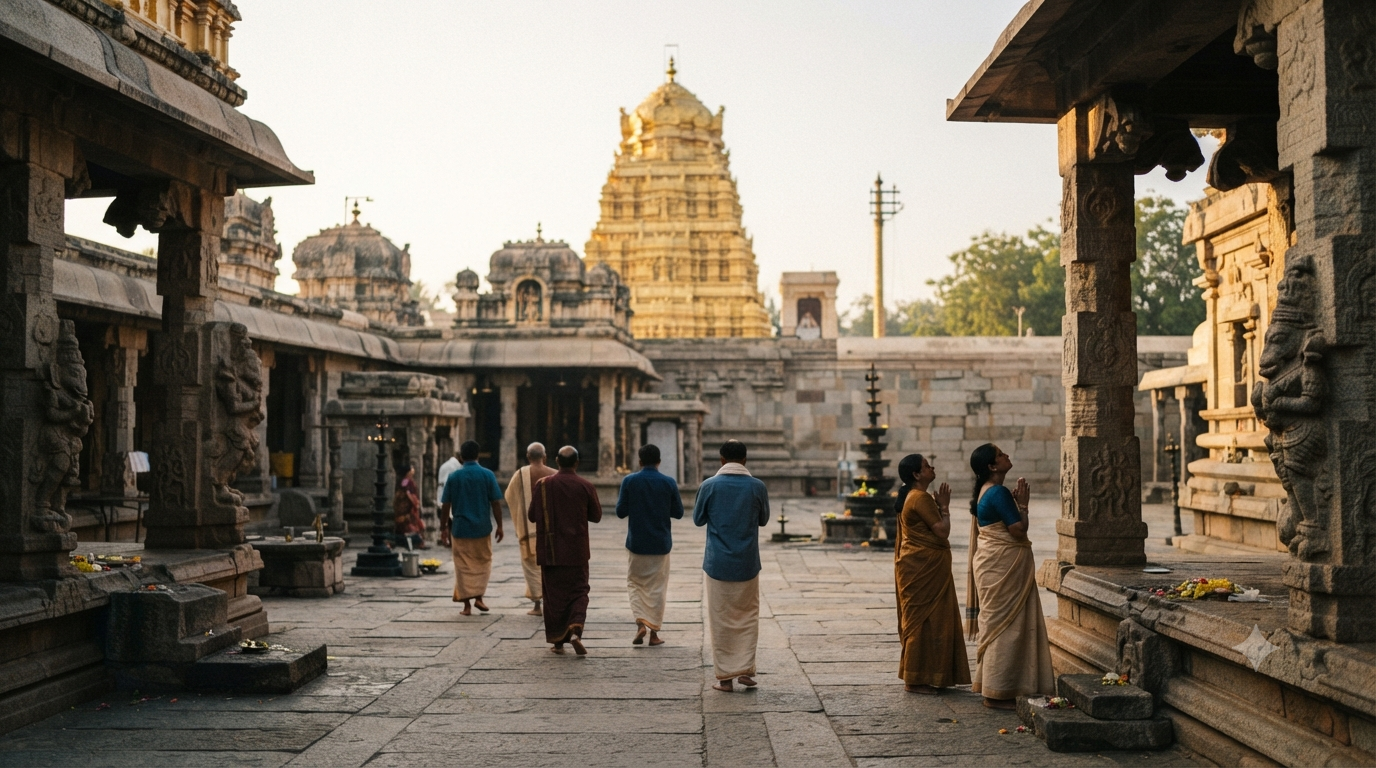 Vimana Venkateshwara Swamy on Tirumala Ananda Nilayam golden vimana