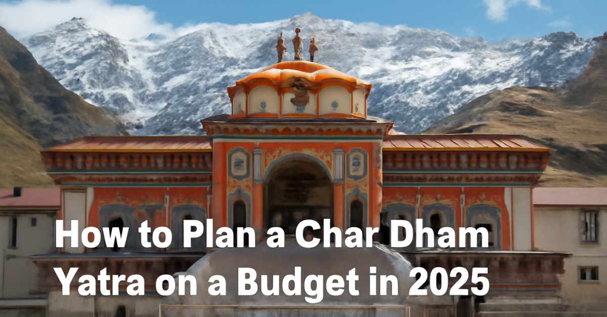Char Dham Yatra – Badrinath Temple surrounded by mountain peaks, perfect for budget pilgrims
