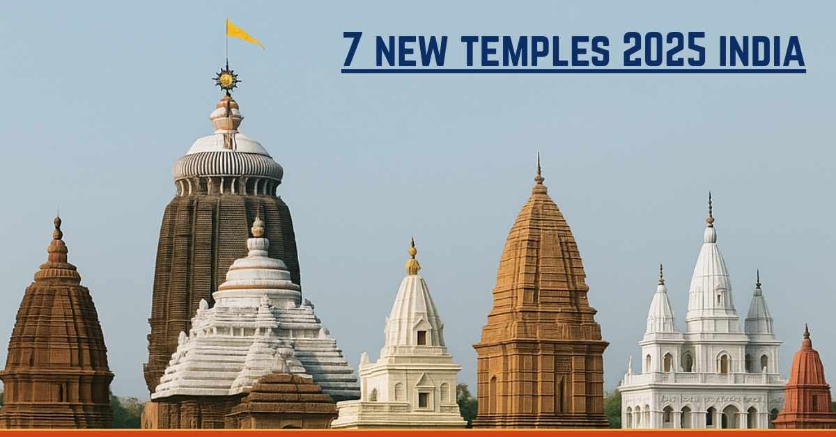 7 new temples 2025 India featuring diverse Hindu temple architectures from Digha, Vrindavan, Goa, and Varanasi