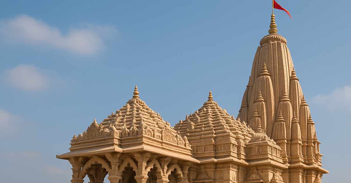 new temples India New Hindu temple in India 2025 with sandstone shikhara and mandapa architecture