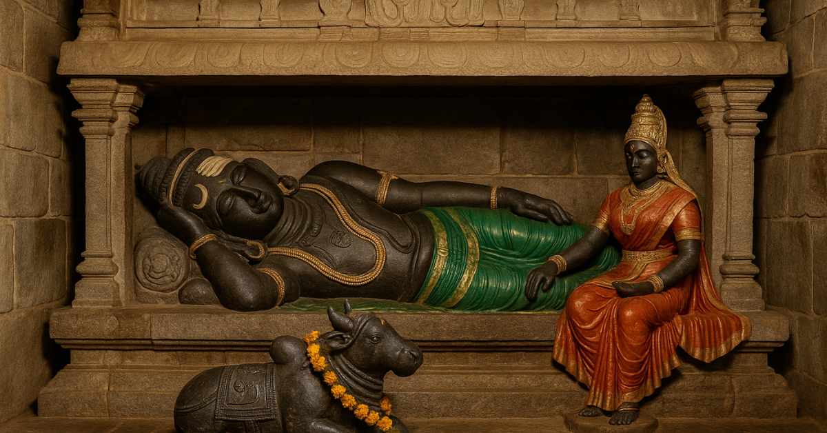 Pallikondeswara Temple Surutupalle – reclining Shiva on Parvati’s lap Andhra Pradesh