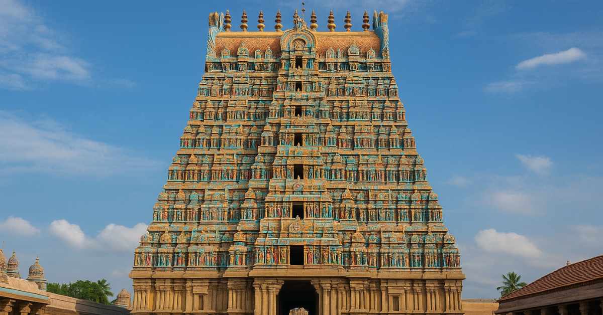 Sunset over Ranganathaswamy Temple Srirangam
