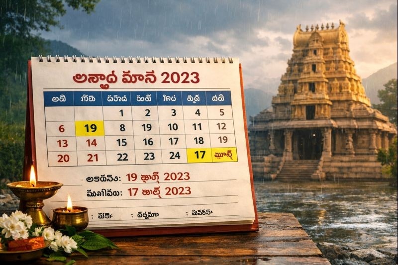 Ashada Masam 2023 Telugu calendar start and end dates Panchangam explanation