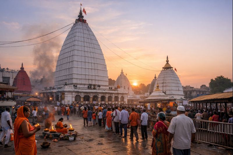 Baidyanath Aka Baidyanath Temple in Deoghar with devotees at sunrise