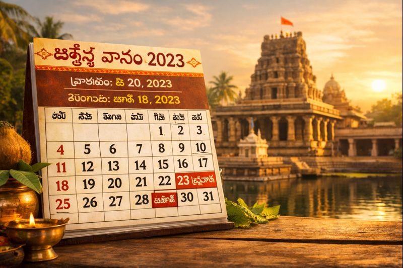 Jyeshta Masam 2023 Telugu calendar with dates and cultural context