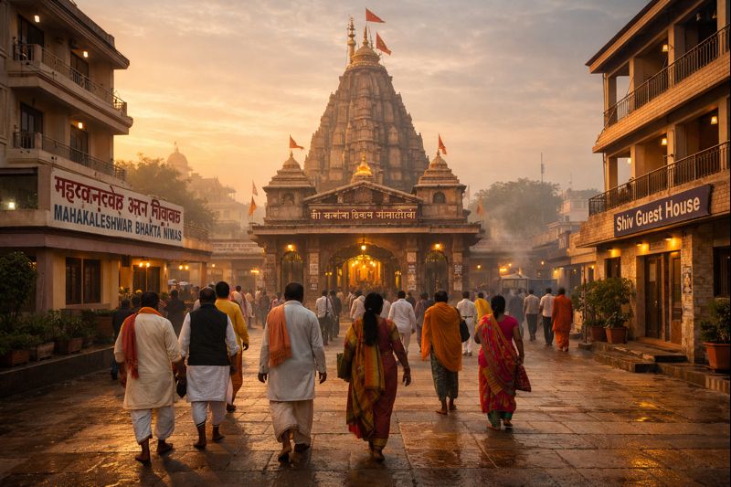 Mahakaleshwar Temple Rooms Online booking near the temple in Ujjain