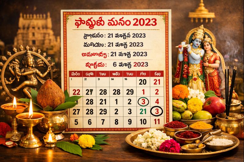Phalguna Masam 2023 Telugu calendar start end dates and puja tithi