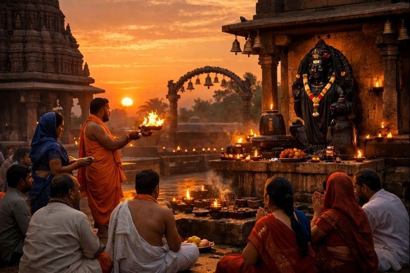 Shani Trayodashi Puja Timings during sunset in Telugu calendar celebration