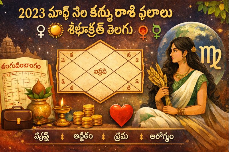 2023 march month kanya rasi phalalu shobhakruth telugu horoscope illustration