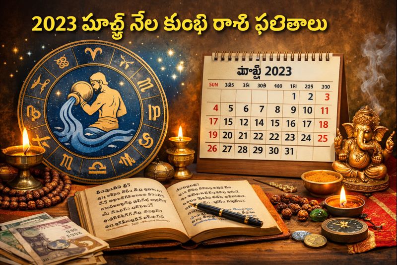 2023 March Month Kumbha Rasi Phalithalu Telugu horoscope predictions.