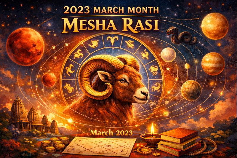 2023 March Month Mesha Rasi Phalalu Telugu astrology overview