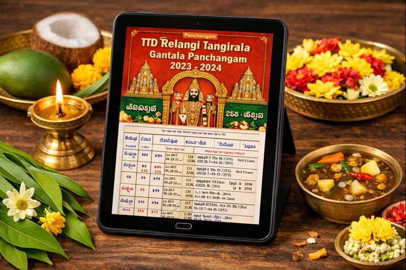2023 Ugadi Ttd Relangi Panchangam PDF with festival items