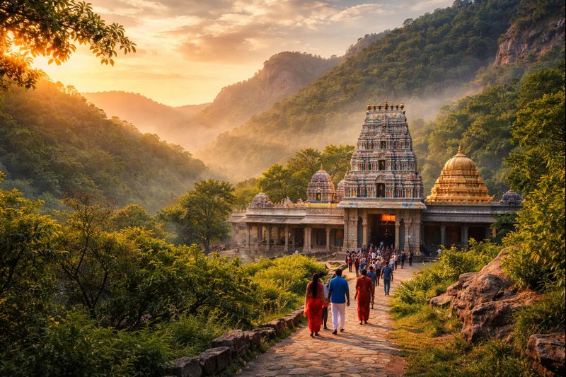 Ahobilam Temple Kalyanotsavam Seva pilgrimage at scenic Nava Narasimha temples.
