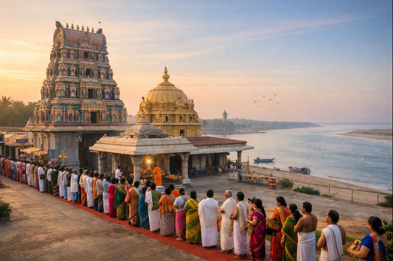Antarvedi Temple Abhishekam Timings at Sri Lakshmi Narasimha Swamy Temple with pilgrims