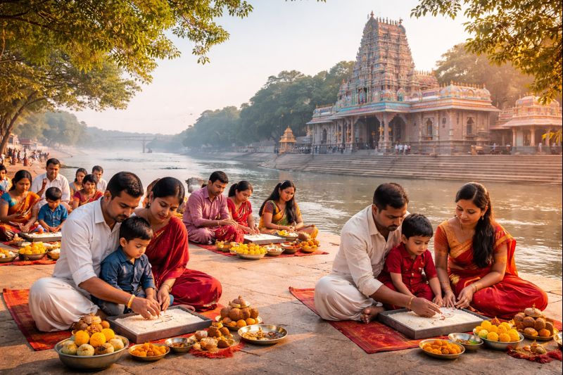 Basara Saraswathi Temple Aksharabhayasa ritual scene