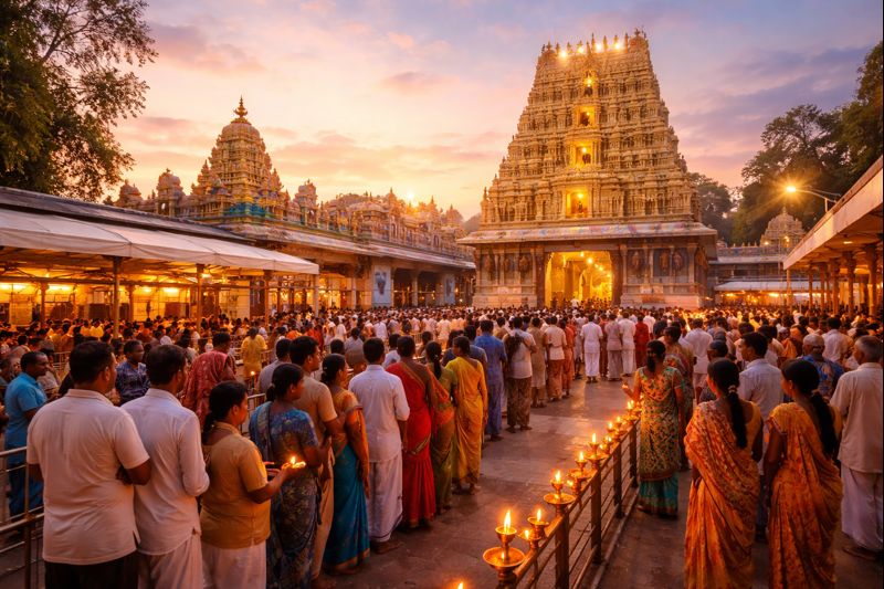 Bhadrachalam Temple Daily Opening timings and morning darshan scene