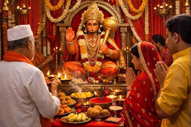 Hanuman Jayanti 2023 Date worship ceremony with idol and offerings