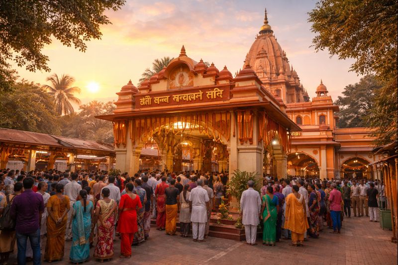 Kashi Sankat Mochan Temple entrance sunrise