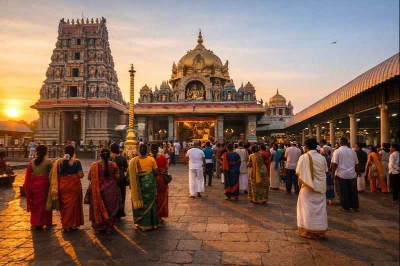 melmaruvathur temple opening closing timings today with devotees at sunrise