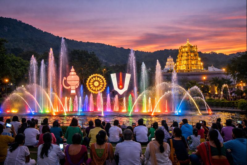 Musical Fountain Tirumala Location with lights and music show
