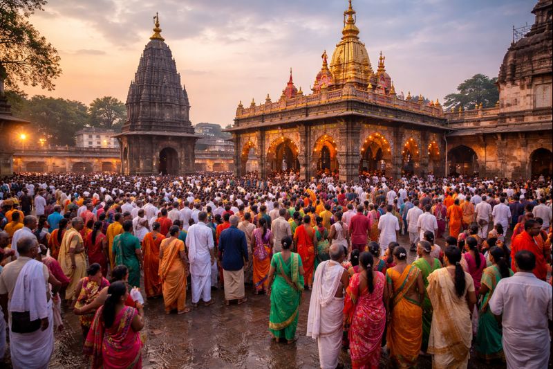 Pandharpur Vitthal Temple Open darshan scene