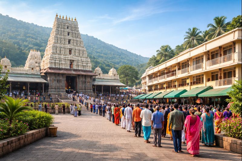 Simhachalam Temple Accommodation Rooms with temple view