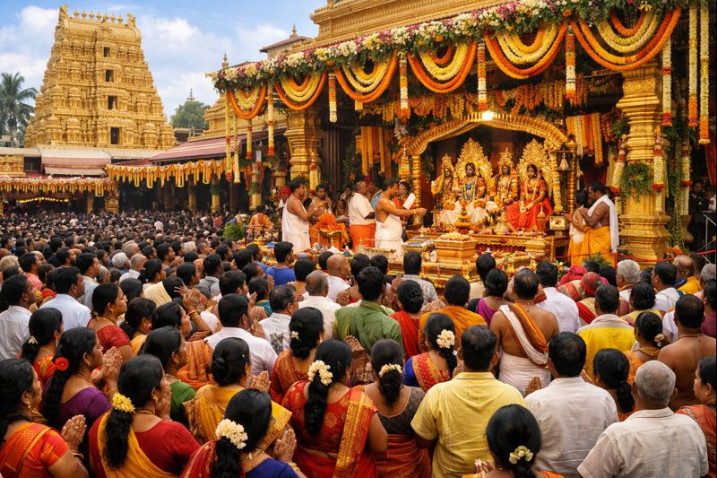 Sri Rama Navami Kalyanam 2023 at Bhadrachalam Temple festival scene