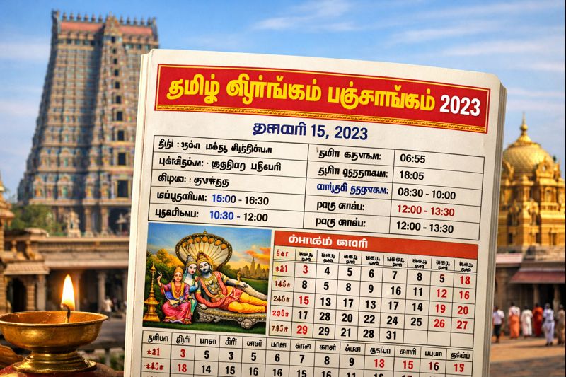 Tamil Srirangam Panchangam 2023 detailed calendar