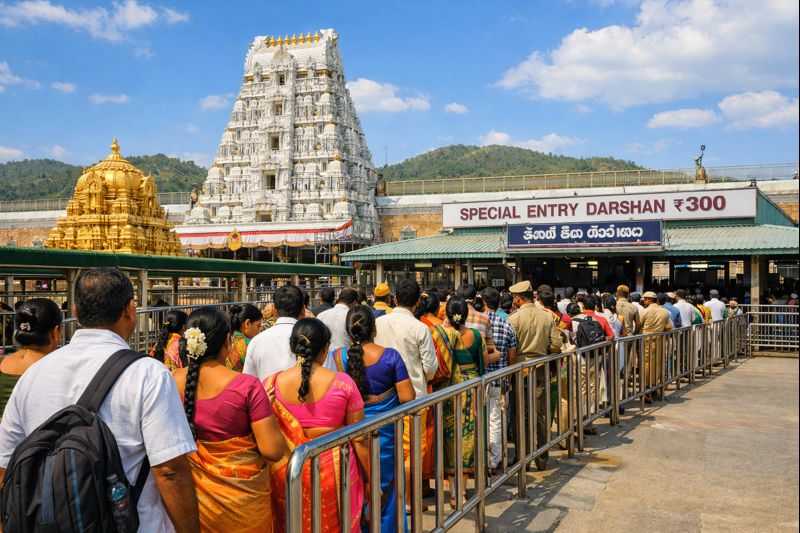 Ttd Tirumala June 2023 Rs 300 Special Darshan queue scene