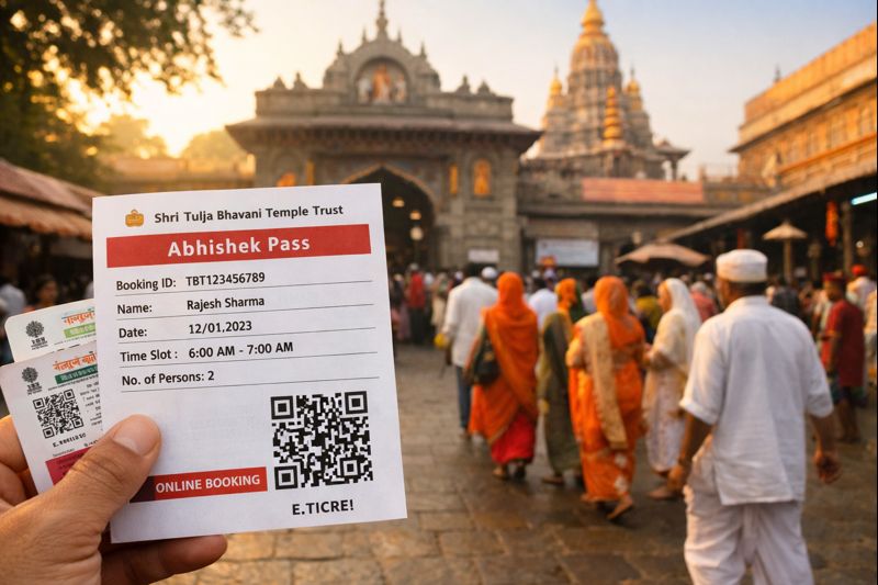 Tuljapur Bhavani Temple Abhishek pass booking scene