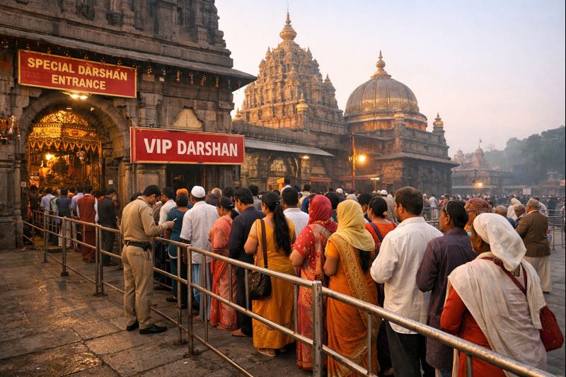 Tuljapur Bhavani Temple Vip pass darshan scene