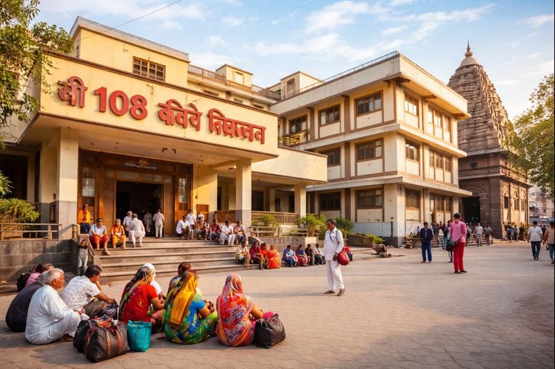 "Tuljapur Temple 108 Bhakt Niwas accommodation facility near temple"