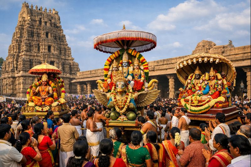 Vontimitta Temple 2023 Sri Ramanavami Brahmotsavam procession detail