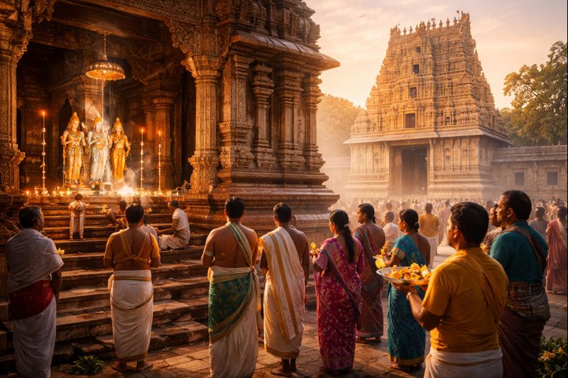 Vontimitta Temple Abhishekam Tickets scene at Sri Kodandarama Swamy Temple