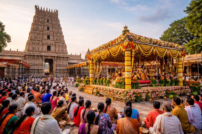Vontimitta Temple Kalyanotsavam Timings and festival view