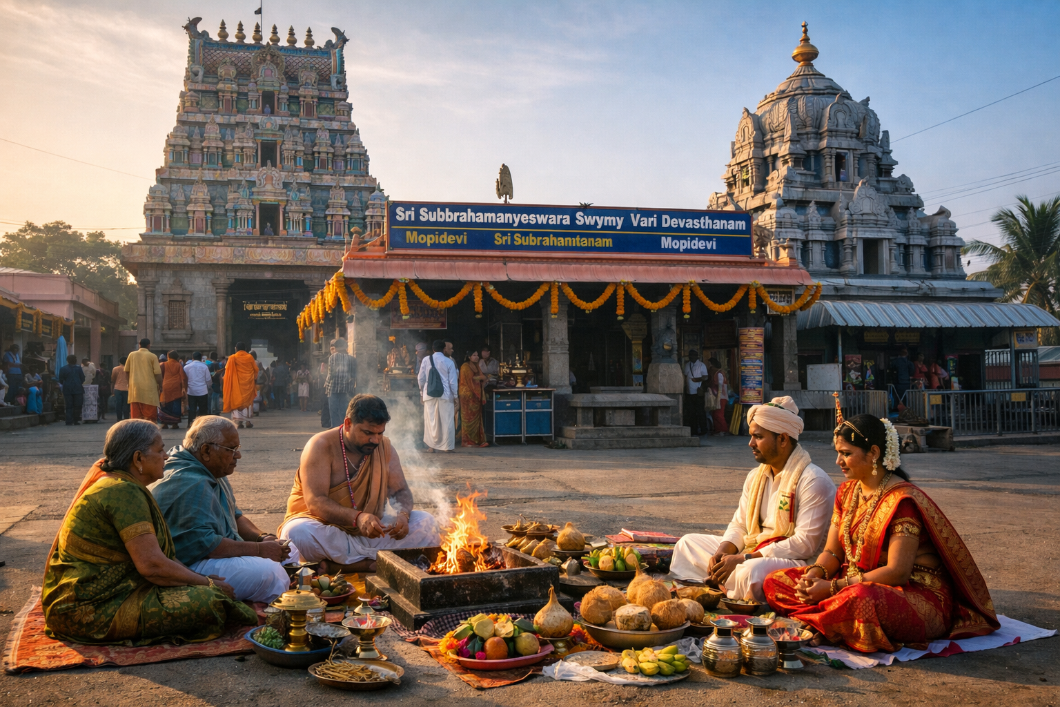 Mopidevi Temple Kalyanam Tickets with devotees and sacred rituals