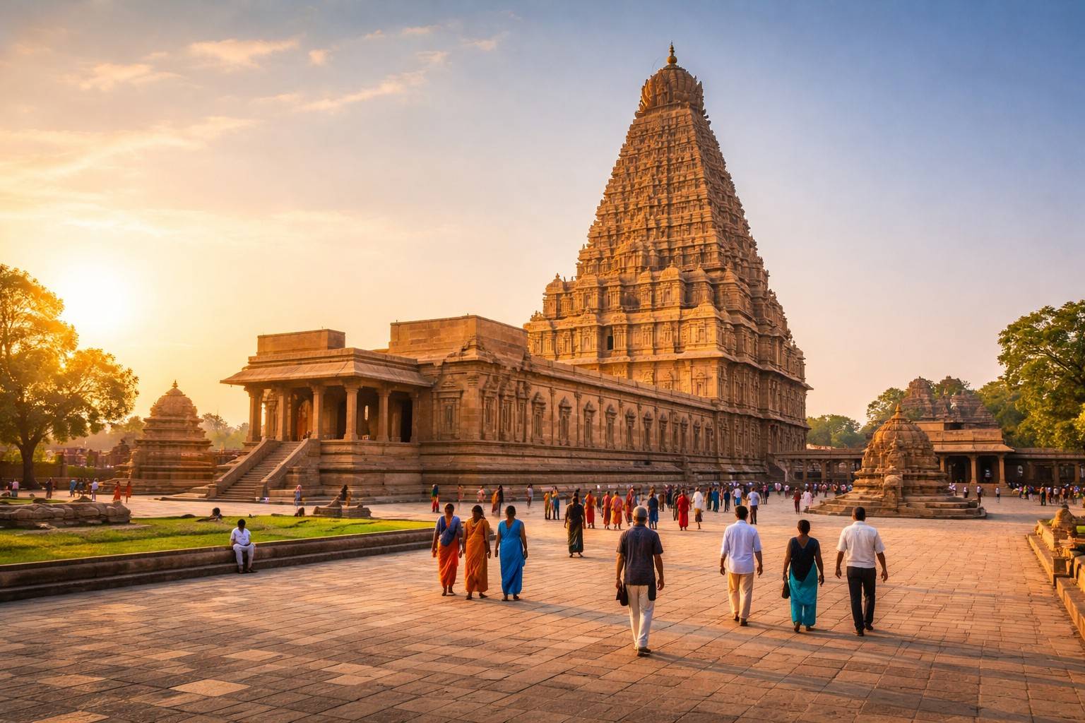 Thanjavur Brihadhishvara Temple Darshan sunrise view